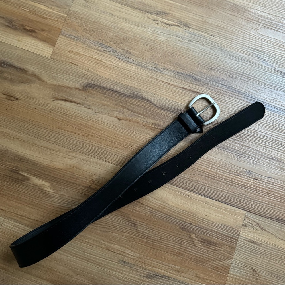Brandy Melville Black Belt with Silver Buckle